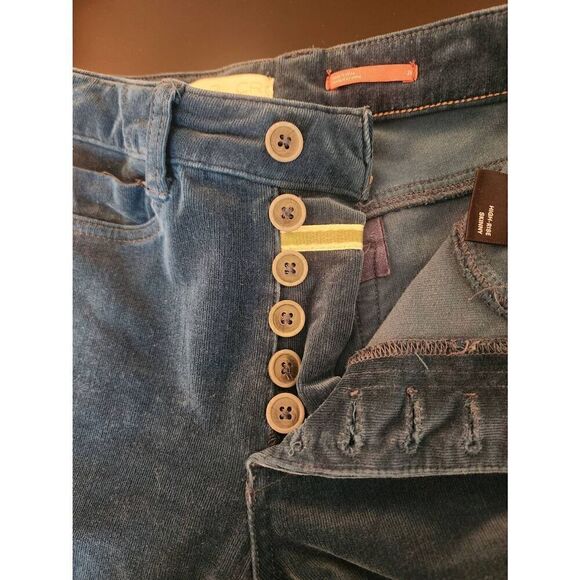 Anthropologie PILCRO high rise skinny corduroy size 25 blue/green - Picture 5 of 7